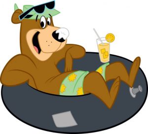Yogi Bear in floating tube