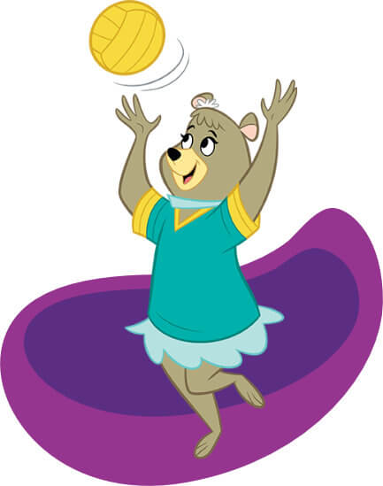 Cindy Bear Playing Volleyball Frankenmuth Jellystone Park Theme Weekends